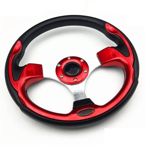 Lenkrad Auto,Sportlenkrad Universal Mini Drifting Lenkrad 320mm (13 Zoll) Rennwagen PVC. Modifikation Aluminiumrahmen leichtes Gewicht(Red) von GBSONGJIN