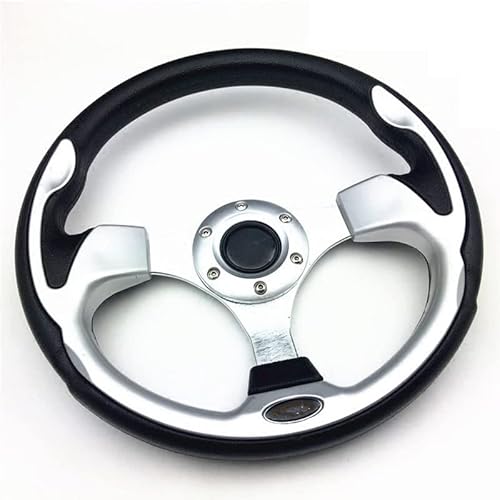 Lenkrad Auto,Sportlenkrad Universal Mini Drifting Lenkrad 320mm (13 Zoll) Rennwagen PVC. Modifikation Aluminiumrahmen leichtes Gewicht(Silver) von GBSONGJIN