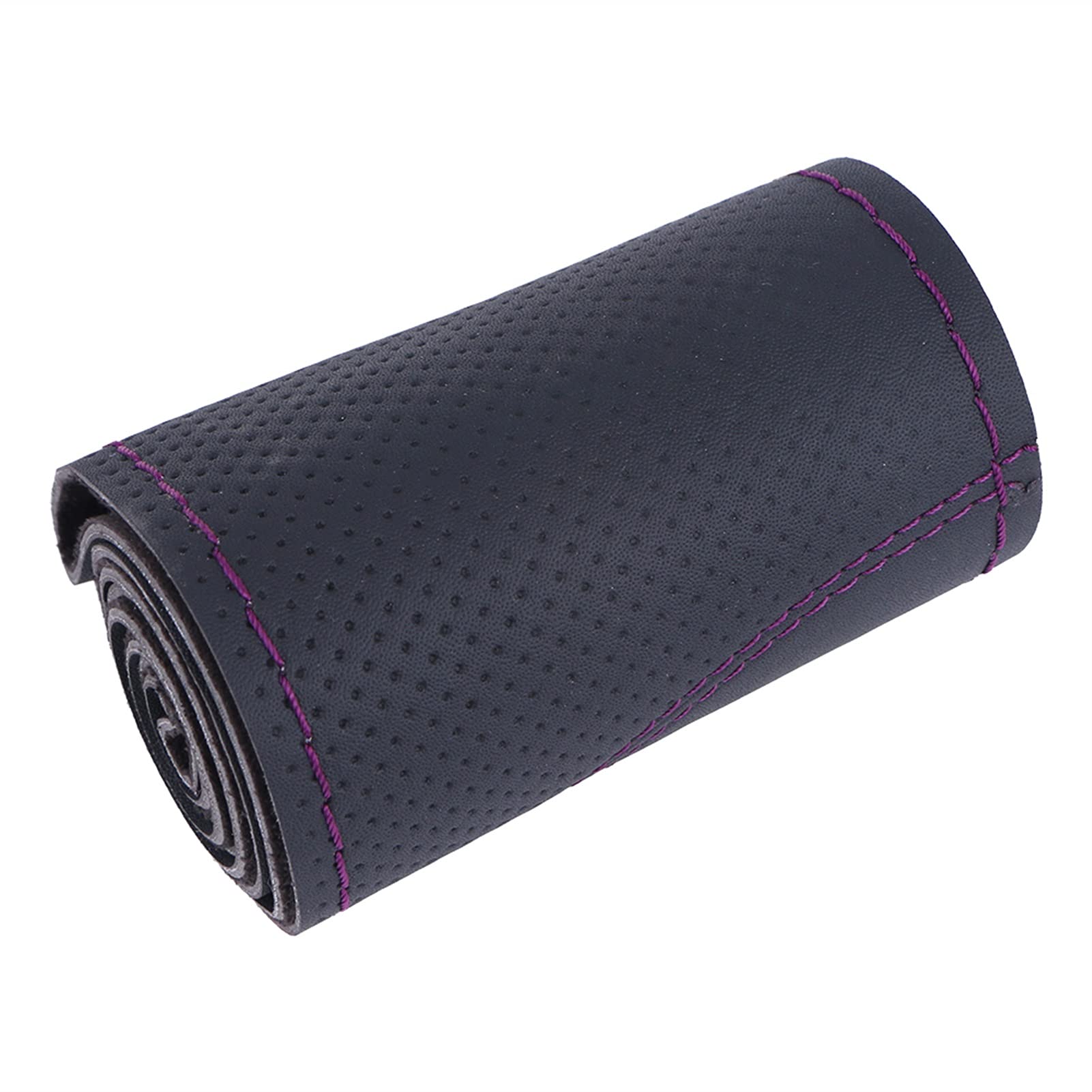 Lenkradbezug,Lenkradbezug Leder DIY Auto Lenkradabdeckung Universal 38cm Flechtabdeckung für Lenkrad Atmungsaktives und rutschfestes Autolenkrad(Purple Line) von GBSONGJIN