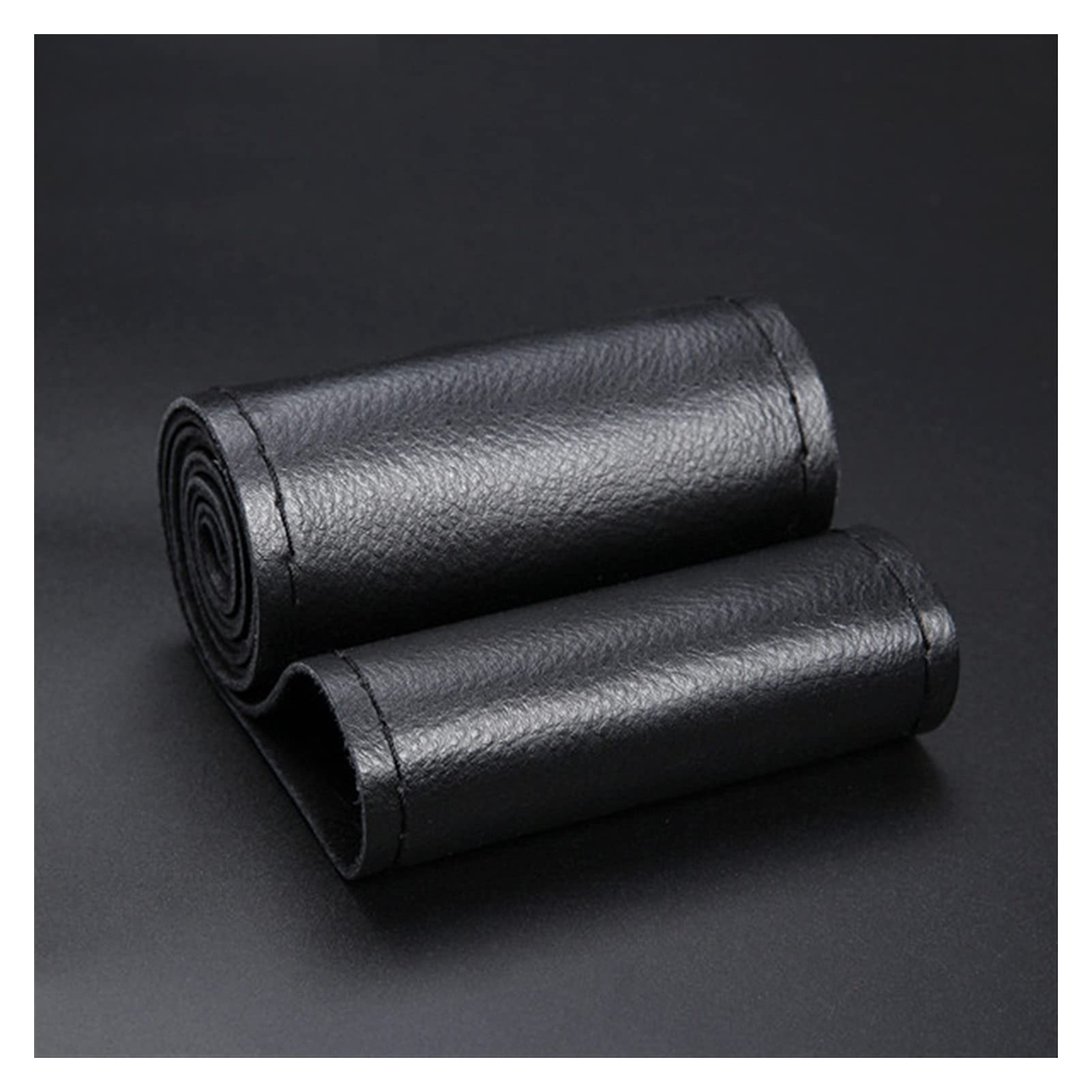 Lenkradbezug,Lenkradbezug Leder Echtes Leder Lenkrad Abdeckung Atmungsaktiv Komfortable DIY Hand Nähen Auto Lenkrad Farbengehäuse Passend Für Auto SUV(Black Black) von GBSONGJIN