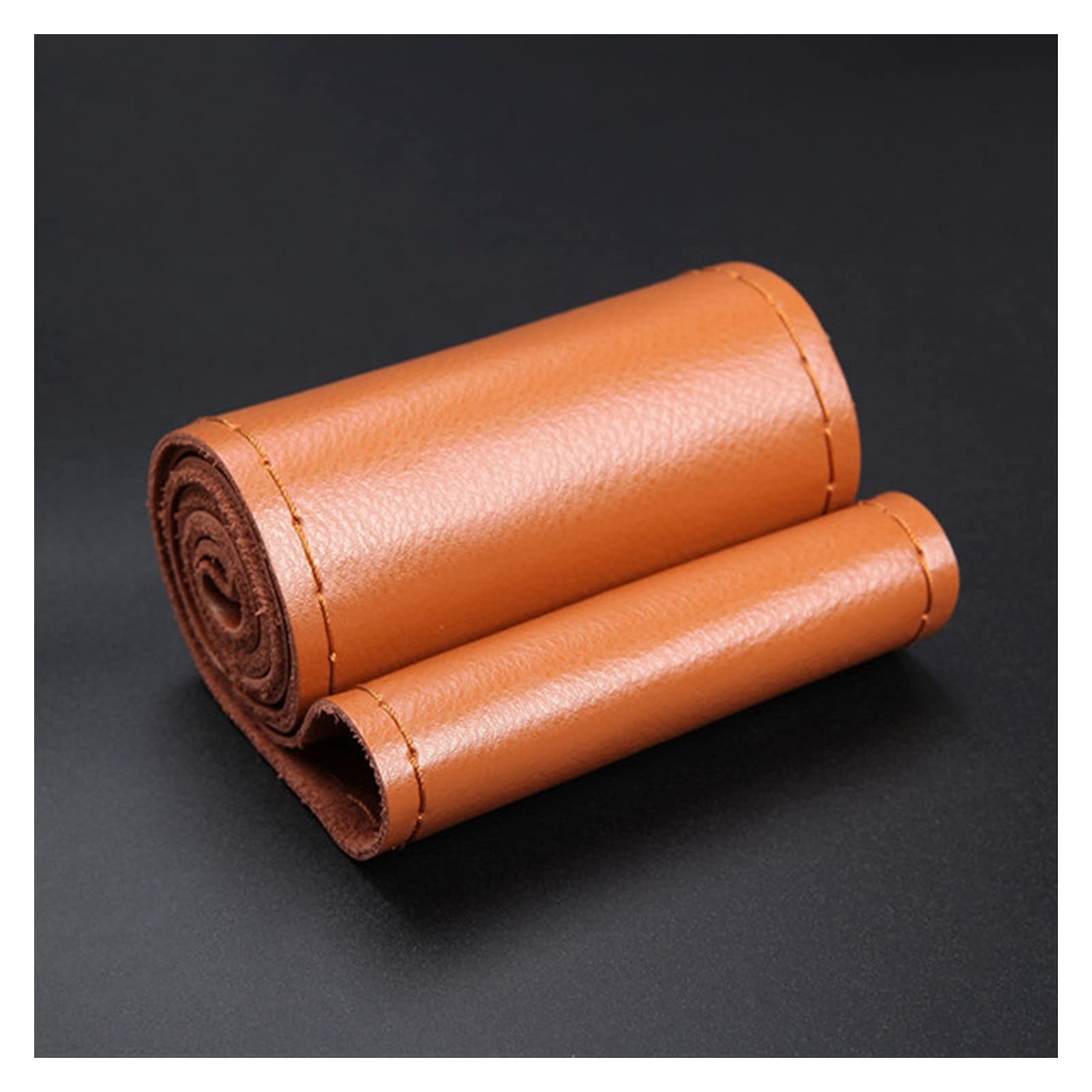 Lenkradbezug,Lenkradbezug Leder Echtes Leder Lenkrad Abdeckung Atmungsaktiv Komfortable DIY Hand Nähen Auto Lenkrad Farbengehäuse Passend Für Auto SUV(Brown) von GBSONGJIN