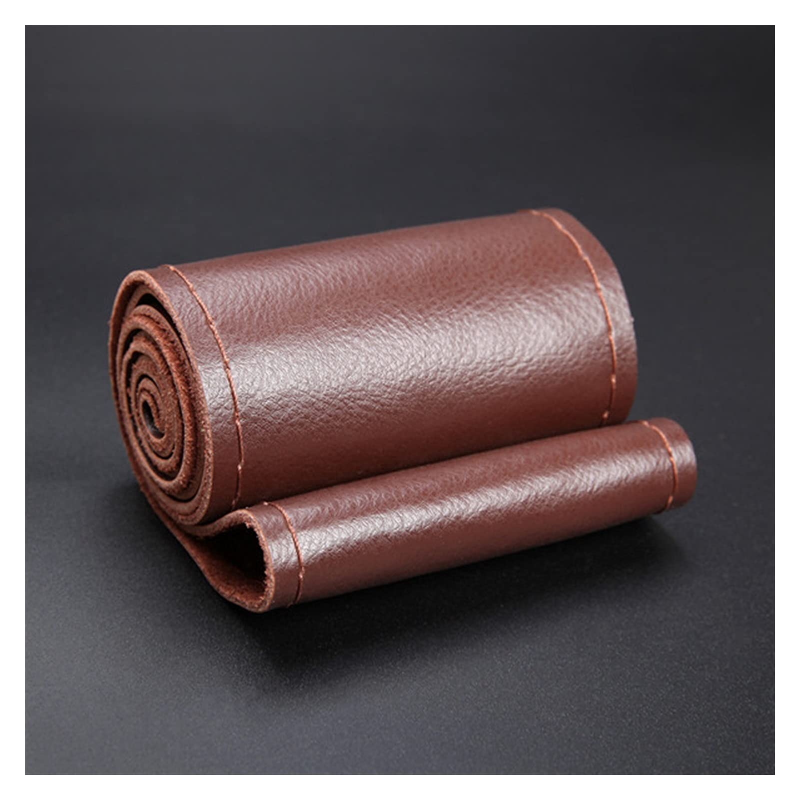 Lenkradbezug,Lenkradbezug Leder Echtes Leder Lenkrad Abdeckung Atmungsaktiv Komfortable DIY Hand Nähen Auto Lenkrad Farbengehäuse Passend Für Auto SUV(Coffee) von GBSONGJIN