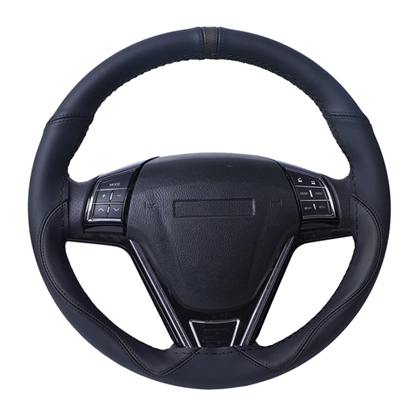 Lenkradbezug,Lenkradbezug Leder Universal Weiche Fibe Leder Lenkradabdeckung Autozubehör Sport Stil Lenkrad Geflecht Durable Lenkabdeckung 15 Zoll(Black) von GBSONGJIN