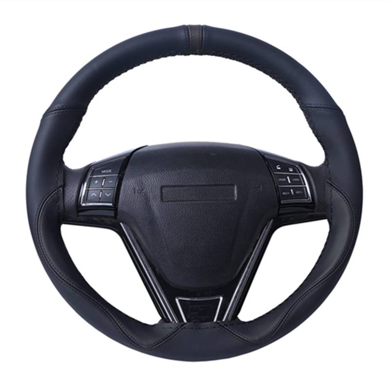 Lenkradbezug,Lenkradbezug Leder Universal Weiche Fibe Leder Lenkradabdeckung Autozubehör Sport Stil Lenkrad Geflecht Durable Lenkabdeckung 15 Zoll(Black) von GBSONGJIN