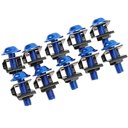 Radschraubenkappen,Radmuttern Kappen 10 teile/los Universal M6 6mm Motorrad Verkleidungskörper Bolzen Muttern Roller Geschwindigkeit Befestigungsklammern Schraubfeder Bolzen Muttern(Blue) von GBSONGJIN