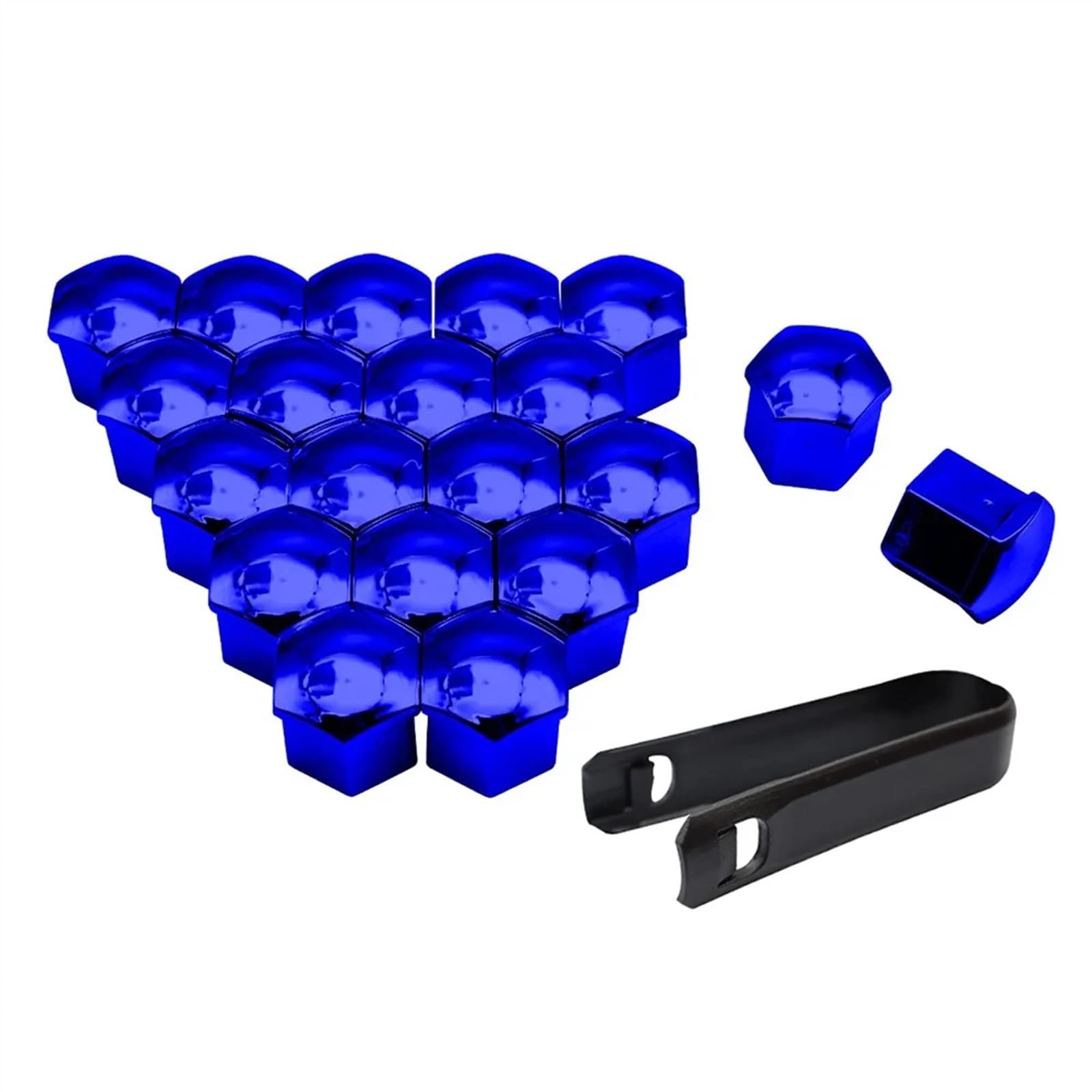 Radschraubenkappen,Radmuttern Kappen 17/19/21mm Radmutterkappe Rostfreier Autonaben-Autoreifen-Schraubverschluss Außendekoration Gewidmet Schutz(Plating Blue,19MM) von GBSONGJIN