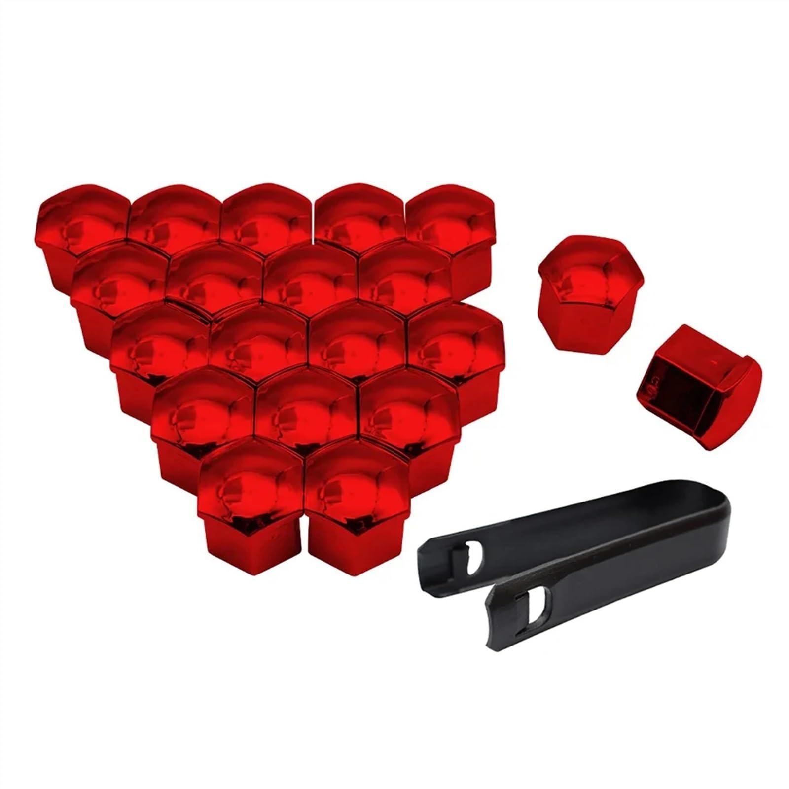 Radschraubenkappen,Radmuttern Kappen 17/19/21mm Radmutterkappe Rostfreier Autonaben-Autoreifen-Schraubverschluss Außendekoration Gewidmet Schutz(Plating red,21MM) von GBSONGJIN