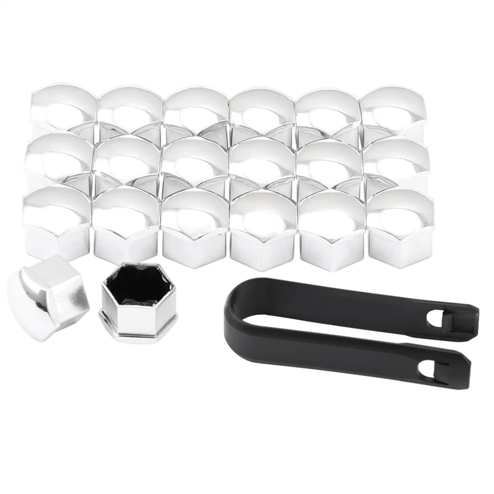 Radschraubenkappen,Radmuttern Kappen 17mm 20 Teile/los Rad Lug Bolt Zentrum Mutter Abdeckungen Zubehör(Silver) von GBSONGJIN