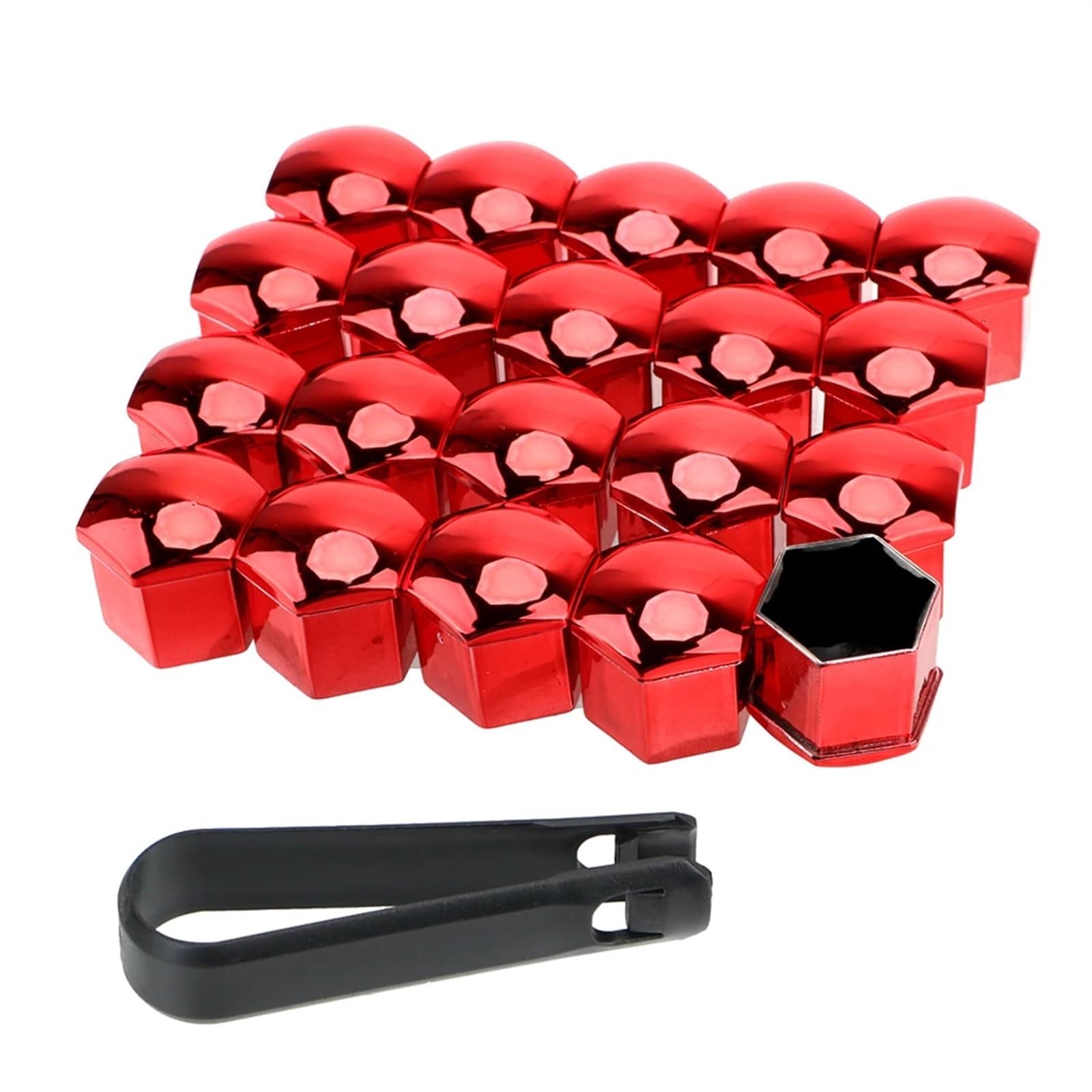 Radschraubenkappen,Radmuttern Kappen 19/17mm 20 Teile/Satz Auto Radmutternkappen Schutzabdeckungen Kappen Rostschutz Auto Nabenschraubenabdeckung Auto Reifenmutter Bolzen Außendekoration(17mmRed) von GBSONGJIN