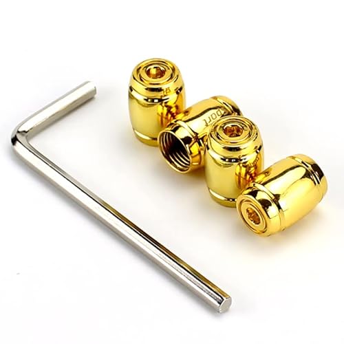 Radschraubenkappen,Radmuttern Kappen 1Set Auto Styling Zinklegierung Anti-Diebstahl Sport Auto Reifen Ventilkappen Radreifen Reifen Stamm Airted Airted Abdeckungen Reifen Zubehör(Gold) von GBSONGJIN