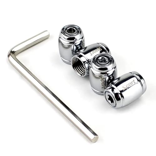 Radschraubenkappen,Radmuttern Kappen 1Set Auto Styling Zinklegierung Anti-Diebstahl Sport Auto Reifen Ventilkappen Radreifen Reifen Stamm Airted Airted Abdeckungen Reifen Zubehör(Silver) von GBSONGJIN