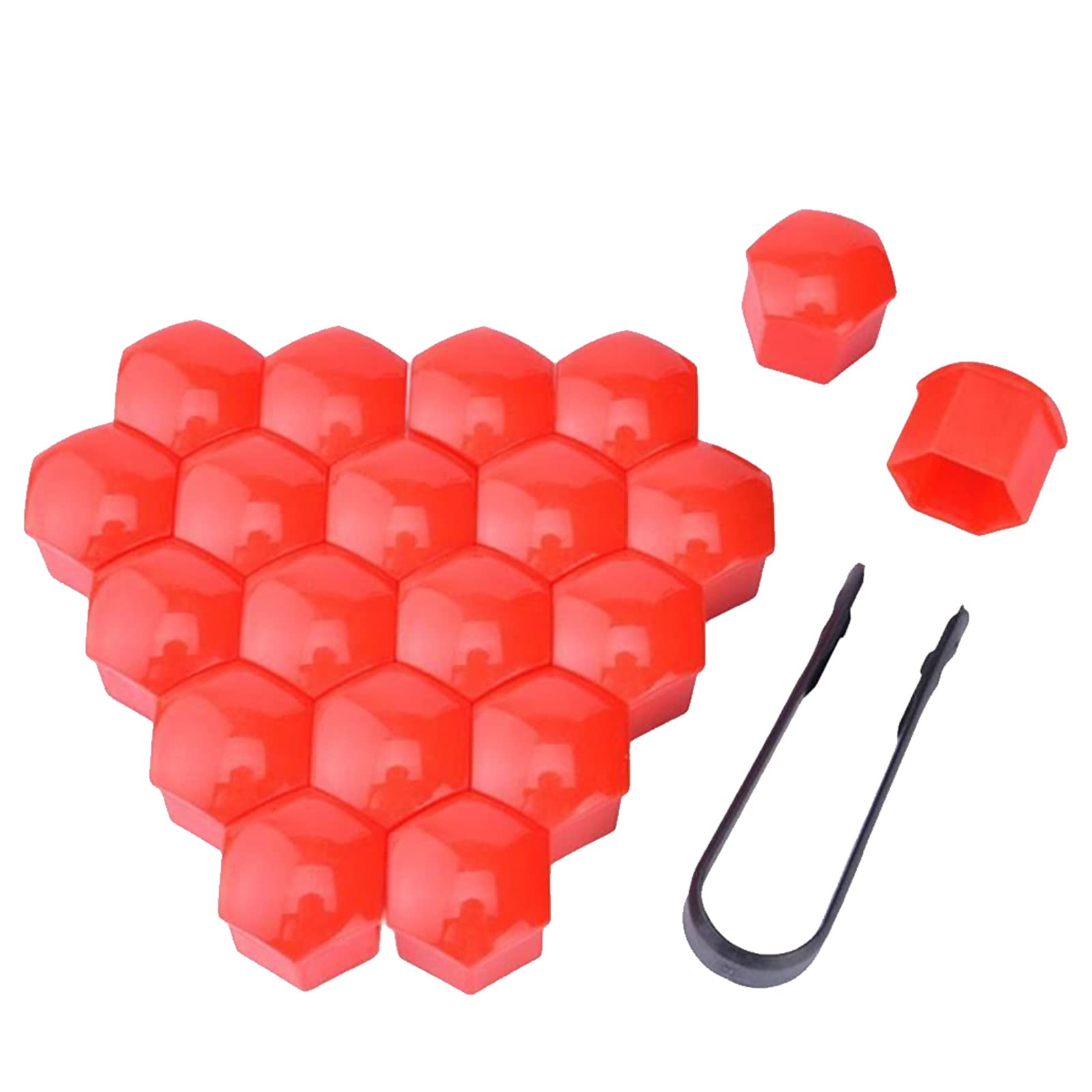 Radschraubenkappen,Radmuttern Kappen 2. 0 STÜCKE 1. 7mm 4 Farben Auto Radkappen Bolzen Abdeckungen Muttern Auto Rad Nabenschutz Schraubkappe Styling Anti Rostabdeckung Auto Accessorie(Red) von GBSONGJIN