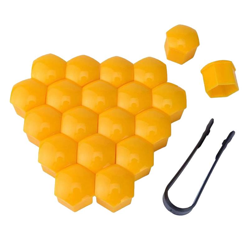 Radschraubenkappen,Radmuttern Kappen 2. 0 STÜCKE 1. 7mm 4 Farben Auto Radkappen Bolzen Abdeckungen Muttern Auto Rad Nabenschutz Schraubkappe Styling Anti Rostabdeckung Auto Accessorie(Yellow) von GBSONGJIN