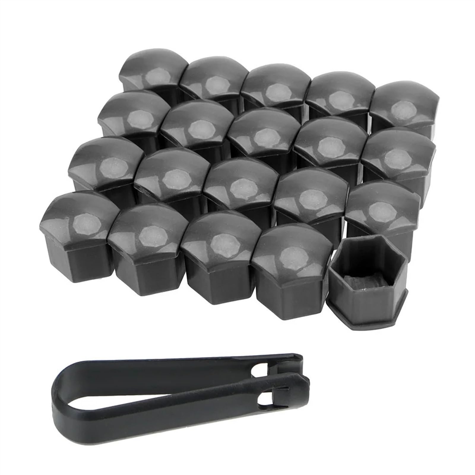 Radschraubenkappen,Radmuttern Kappen 20 Stück 17 mm 19 mm 21 mm Auto-Radmutterkappen Abdeckung Rostschutz Auto Reifennabenschraubenschutz Mutterndekoration mit schwarzem Clip(Gray 17mm) von GBSONGJIN