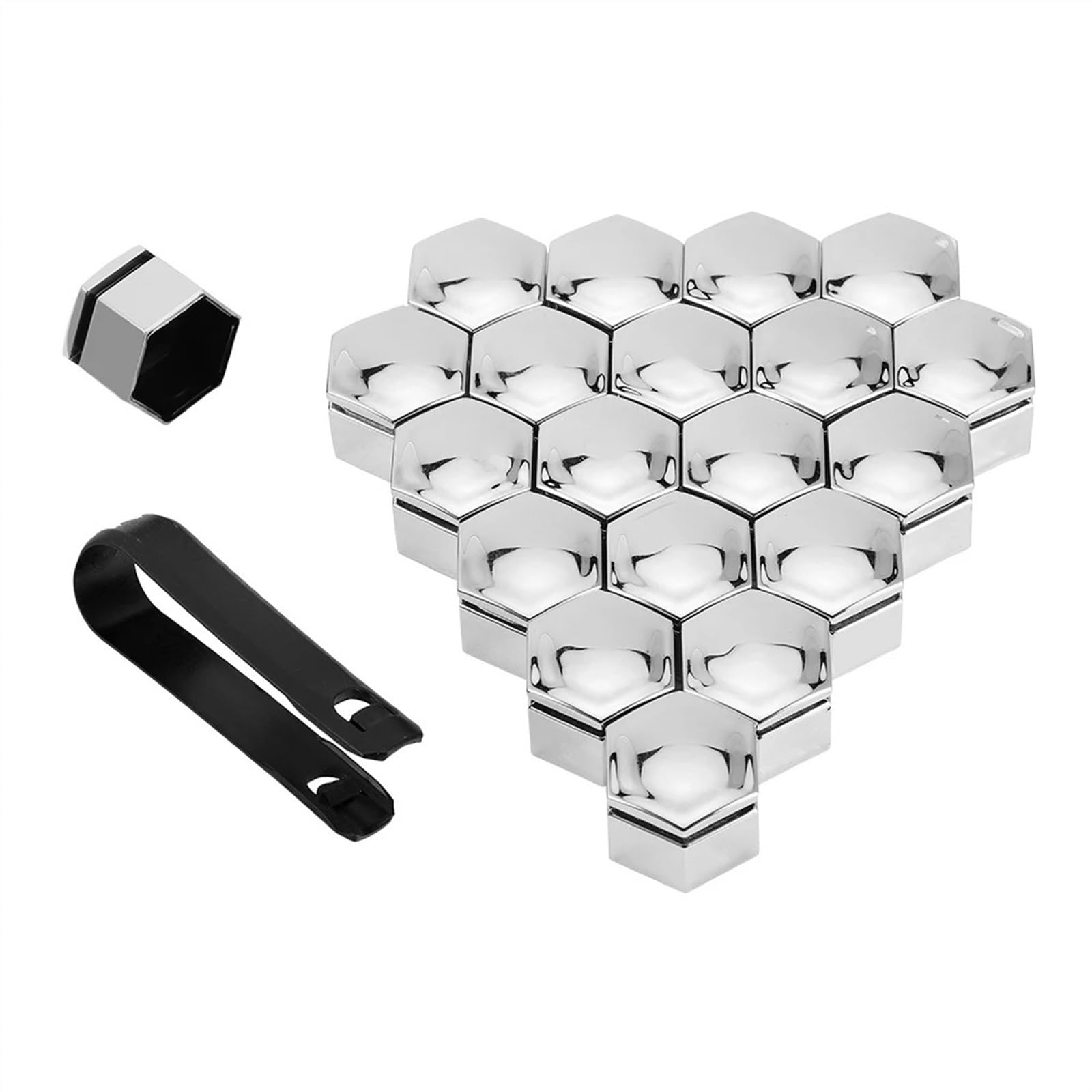 Radschraubenkappen,Radmuttern Kappen 20 Stück Auto-Radmutternkappen Auto-Nabenschraubenabdeckung 17 mm 19 mm 21 mm Bolzenfelgen Außendekoration Spezialsteckdosenschutz Staubdicht(21mm Silver) von GBSONGJIN