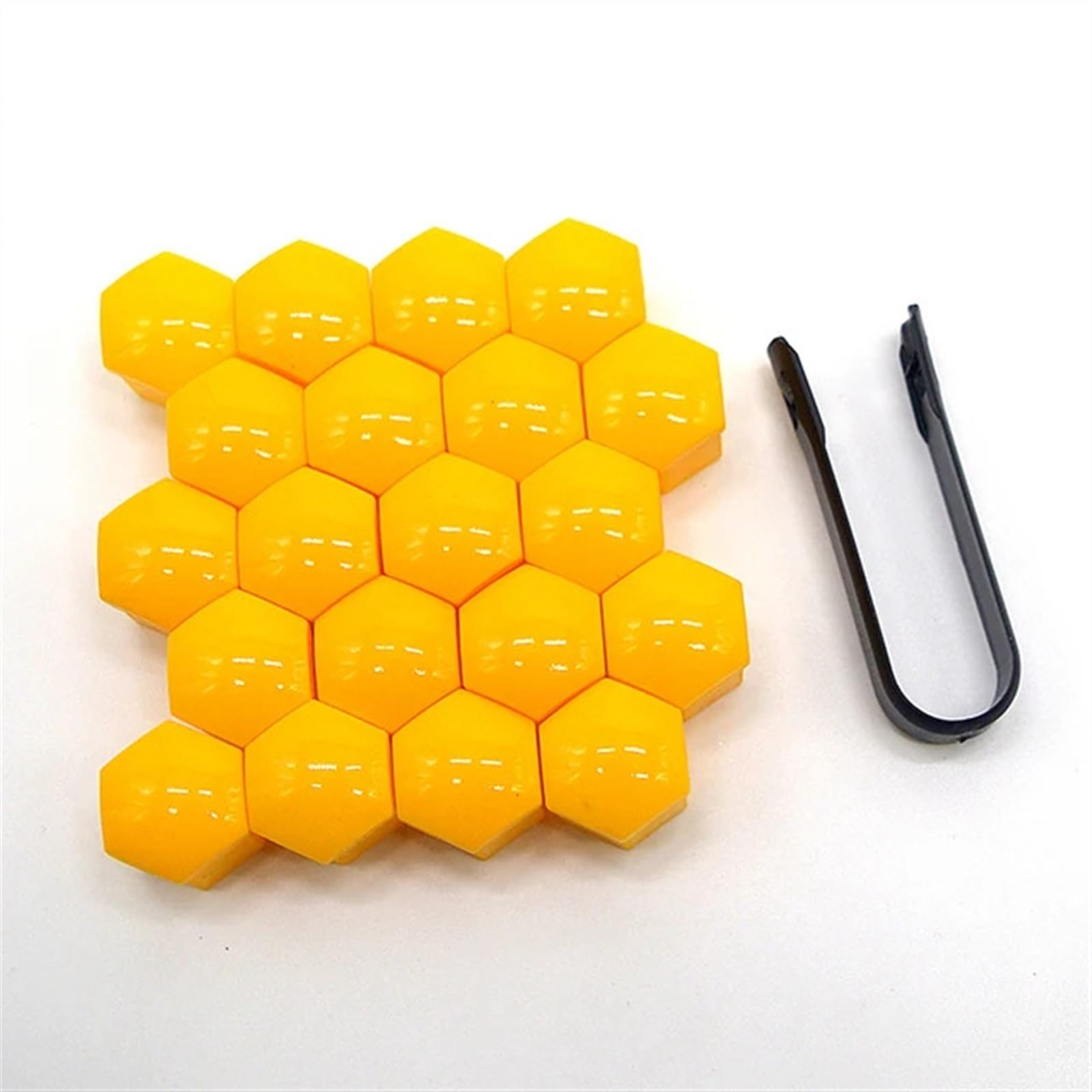 Radschraubenkappen,Radmuttern Kappen 20 Stücke 17/19/21mm Auto Radmutter Bolzenkopf Abdeckkappe Schutzbolzenkappen Außendekoration Schutzbolzen Felgen Schrauben Stecker(20Pcs Yellow,21mm 20pcs) von GBSONGJIN