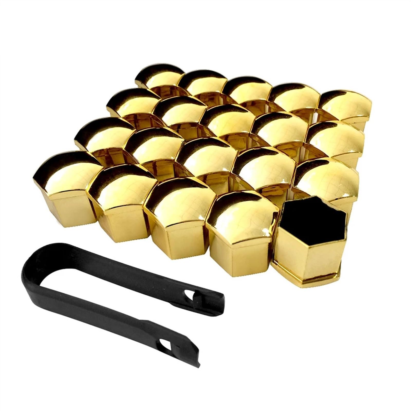 Radschraubenkappen,Radmuttern Kappen 20 Stücke 17mm Kunststoff Auto Radmutter Abdeckungen Bolzen Kappe Dekoration Universal Auto Zubehör(Gold,21mm) von GBSONGJIN