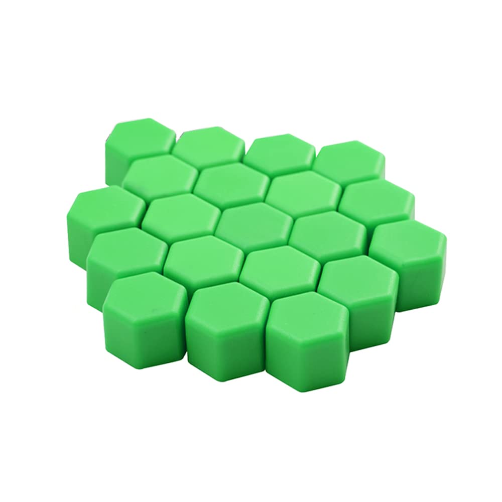 Radschraubenkappen,Radmuttern Kappen 20 stücke 17/11 / 21mm Silikon Auto Reifen Rad Nabe Abdeckungen Schutzkappen Radmuttern Abdeckungen Nabe Schraubenschutz Staubfest Bolzenrand(Green,21mm) von GBSONGJIN