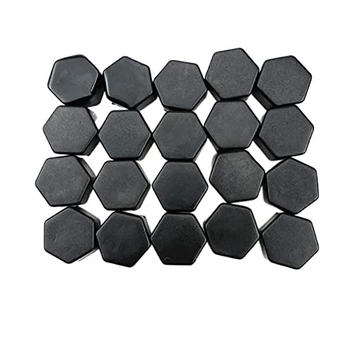 Radschraubenkappen,Radmuttern Kappen 20 stücke 17mm 19mm 21mm Schwarz Auto Radkappen Bolzen Deckeln Muttern Silikon Auto Rad Nabenschutz Schraubkappe Styling Anti Rostabdeckung(17mm Black) von GBSONGJIN