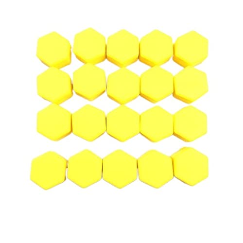 Radschraubenkappen,Radmuttern Kappen 20 stücke 17mm 19mm 21mm Schwarz Auto Radkappen Bolzen Deckeln Muttern Silikon Auto Rad Nabenschutz Schraubkappe Styling Anti Rostabdeckung(17mm yellow) von GBSONGJIN