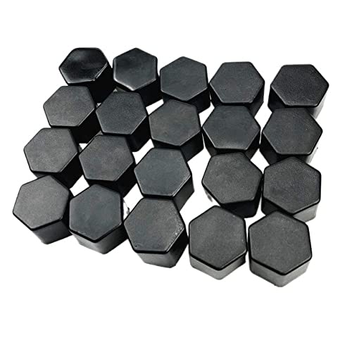 Radschraubenkappen,Radmuttern Kappen 20 stücke 17mm 19mm 21mm Schwarz Auto Radkappen Bolzen Deckeln Muttern Silikon Auto Rad Nabenschutz Schraubkappe Styling Anti Rostabdeckung(19mm Black) von GBSONGJIN