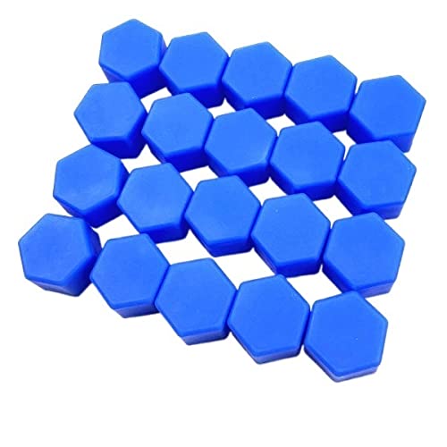 Radschraubenkappen,Radmuttern Kappen 20 stücke 17mm 19mm 21mm Schwarz Auto Radkappen Bolzen Deckeln Muttern Silikon Auto Rad Nabenschutz Schraubkappe Styling Anti Rostabdeckung(19mm Blue) von GBSONGJIN