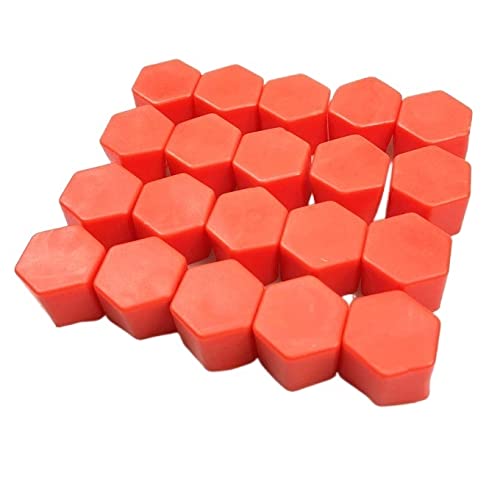 Radschraubenkappen,Radmuttern Kappen 20 stücke 17mm 19mm 21mm Schwarz Auto Radkappen Bolzen Deckeln Muttern Silikon Auto Rad Nabenschutz Schraubkappe Styling Anti Rostabdeckung(19mm Red) von GBSONGJIN