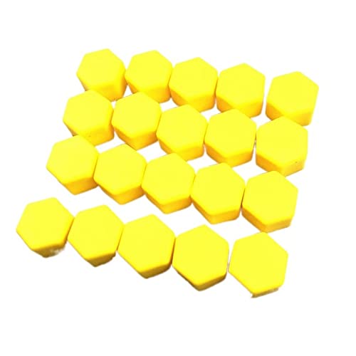 Radschraubenkappen,Radmuttern Kappen 20 stücke 17mm 19mm 21mm Schwarz Auto Radkappen Bolzen Deckeln Muttern Silikon Auto Rad Nabenschutz Schraubkappe Styling Anti Rostabdeckung(19mm Yellow) von GBSONGJIN