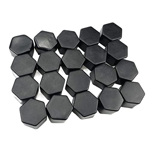 Radschraubenkappen,Radmuttern Kappen 20 stücke 17mm 19mm 21mm Schwarz Auto Radkappen Bolzen Deckeln Muttern Silikon Auto Rad Nabenschutz Schraubkappe Styling Anti Rostabdeckung(21mm Black) von GBSONGJIN