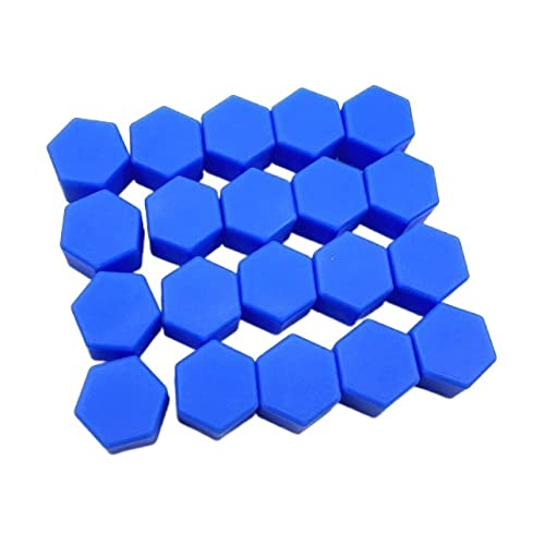 Radschraubenkappen,Radmuttern Kappen 20 stücke 17mm 19mm 21mm Schwarz Auto Radkappen Bolzen Deckeln Muttern Silikon Auto Rad Nabenschutz Schraubkappe Styling Anti Rostabdeckung(21mm Blue) von GBSONGJIN