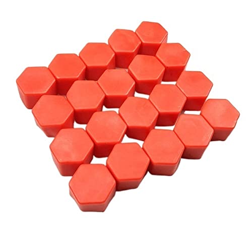 Radschraubenkappen,Radmuttern Kappen 20 stücke 17mm 19mm 21mm Schwarz Auto Radkappen Bolzen Deckeln Muttern Silikon Auto Rad Nabenschutz Schraubkappe Styling Anti Rostabdeckung(21mm Red) von GBSONGJIN