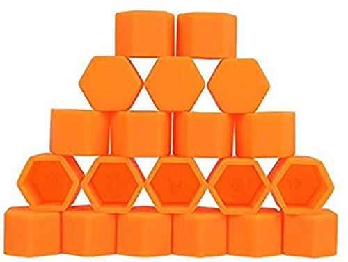 Radschraubenkappen,Radmuttern Kappen 20 stücke Auto Mutter 15mm 17mm 19mm 21mm Kieselgel Gel Rad Muttern Schraube Bolzen Dekorative Reifen Radreifen Schraubkappe Auto Radmutterkappen(Orange,17mm) von GBSONGJIN