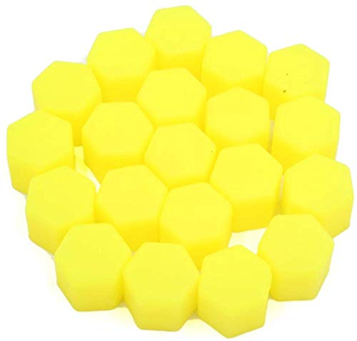 Radschraubenkappen,Radmuttern Kappen 20 stücke Auto Mutter 15mm 17mm 19mm 21mm Kieselgel Gel Rad Muttern Schraube Bolzen Dekorative Reifen Radreifen Schraubkappe Auto Radmutterkappen(Yellow,17mm) von GBSONGJIN