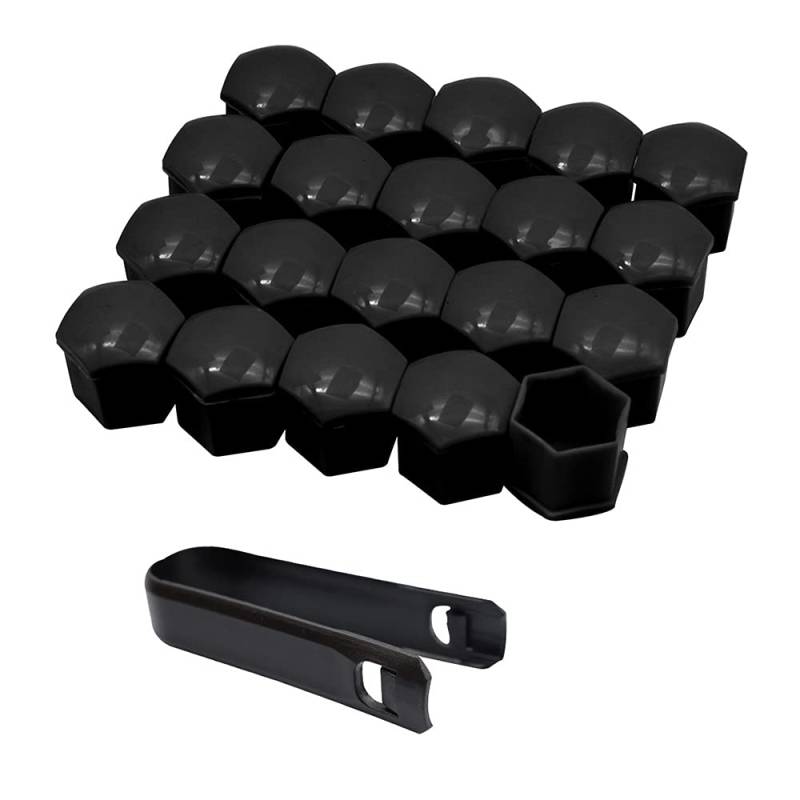 Radschraubenkappen,Radmuttern Kappen 20x Auto Reifen Radmutterkappe 17 19 21mm Auto Hub Schraube Abdeckung Gebrauch for Ford Buick Mazda Hyundai Chevrolet Kia Außendekoration.(Black,17mm) von GBSONGJIN