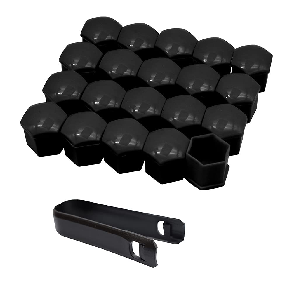 Radschraubenkappen,Radmuttern Kappen 20x Auto Reifen Radmutterkappe 17 19 21mm Auto Hub Schraube Abdeckung Gebrauch for Ford Buick Mazda Hyundai Chevrolet Kia Außendekoration.(Black,19mm) von GBSONGJIN