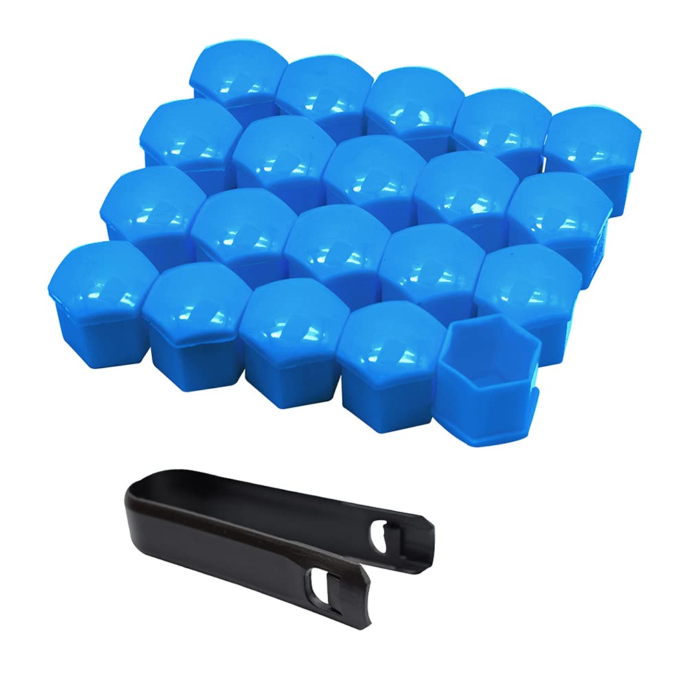 Radschraubenkappen,Radmuttern Kappen 20x Auto Reifen Radmutterkappe 17 19 21mm Auto Hub Schraube Abdeckung Gebrauch for Ford Buick Mazda Hyundai Chevrolet Kia Außendekoration.(Blue,19mm) von GBSONGJIN