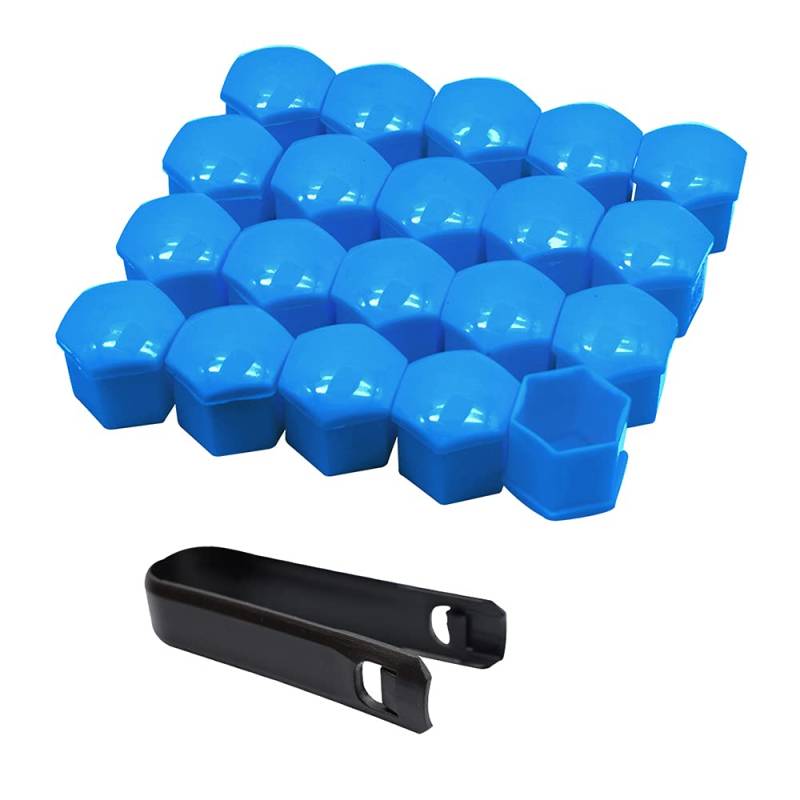 Radschraubenkappen,Radmuttern Kappen 20x Auto Reifen Radmutterkappe 17 19 21mm Auto Hub Schraube Abdeckung Gebrauch for Ford Buick Mazda Hyundai Chevrolet Kia Außendekoration.(Blue,19mm) von GBSONGJIN