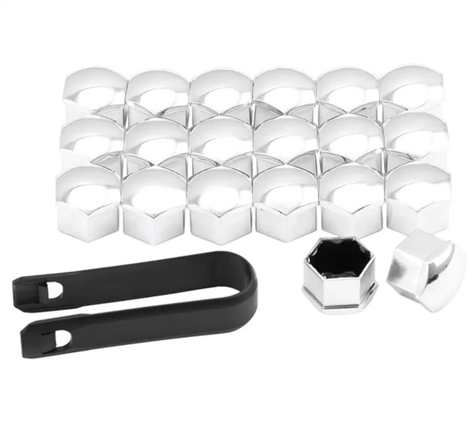 Radschraubenkappen,Radmuttern Kappen Auto Form 20Pcs Universal Rost 17 19 21mm Reifen Mutter Bolzen Schutz Kappe(17mm-Silver-20pcs) von GBSONGJIN