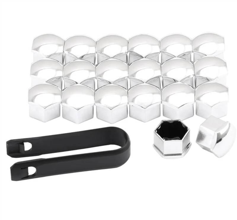Radschraubenkappen,Radmuttern Kappen Auto Form 20Pcs Universal Rost 17 19 21mm Reifen Mutter Bolzen Schutz Kappe(17mm-Silver-20pcs) von GBSONGJIN