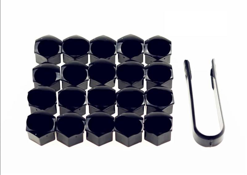 Radschraubenkappen,Radmuttern Kappen Auto Form 20Pcs Universal Rost 17 19 21mm Reifen Mutter Bolzen Schutz Kappe(21mm-Black-20pcs) von GBSONGJIN