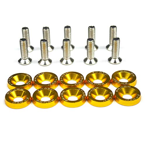 Radschraubenkappen,Radmuttern Kappen Auto Modified Sechskant-Befestigungselemente Fender-Waschmaschine Stoßfänger-Motorkonkave Schrauben Auto-Styling(Gold) von GBSONGJIN