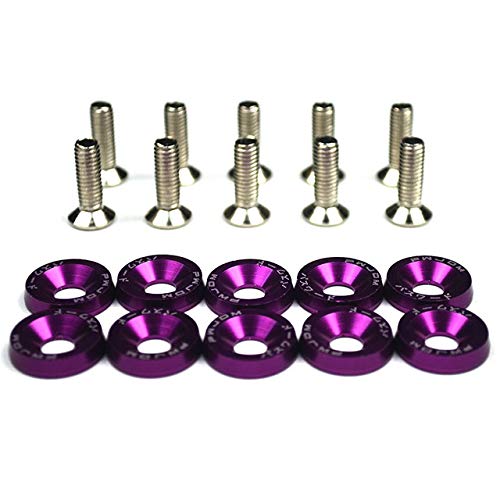 Radschraubenkappen,Radmuttern Kappen Auto Modified Sechskant-Befestigungselemente Fender-Waschmaschine Stoßfänger-Motorkonkave Schrauben Auto-Styling(Purple) von GBSONGJIN