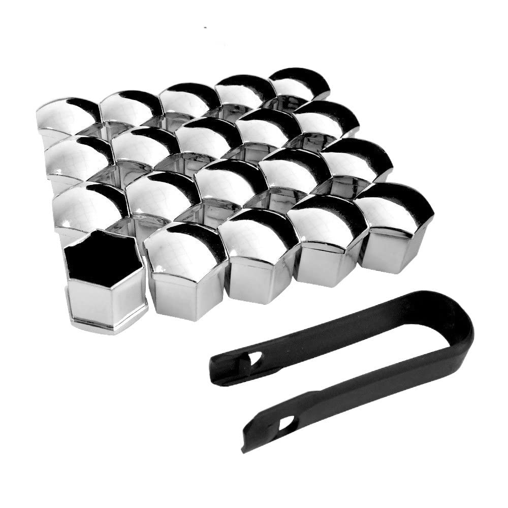 Radschraubenkappen,Radmuttern Kappen Auto Styling 20 stücke Universal Anti-Rost 17 19 21mm Abs Autoteile Verkleidung Reifenradmutter Schraubbolzenschutz deckt CAPS für(Silver 21mm) von GBSONGJIN