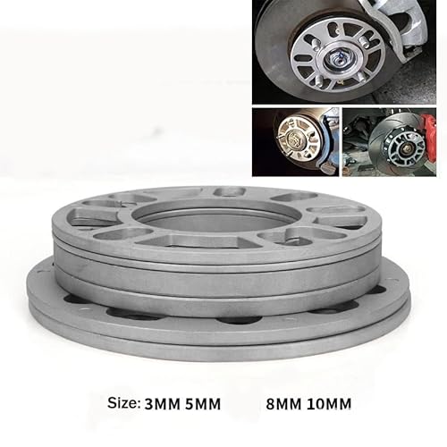 Spurverbreiterung,Spurverbreiterungen Universal 3mm 5mm 8mm 10mm Aluminium Auto Rad Spacer Auto Modifizierte verbreiterte Radnabe Einstelldichtung Reifen Zubehör(10MM) von GBSONGJIN