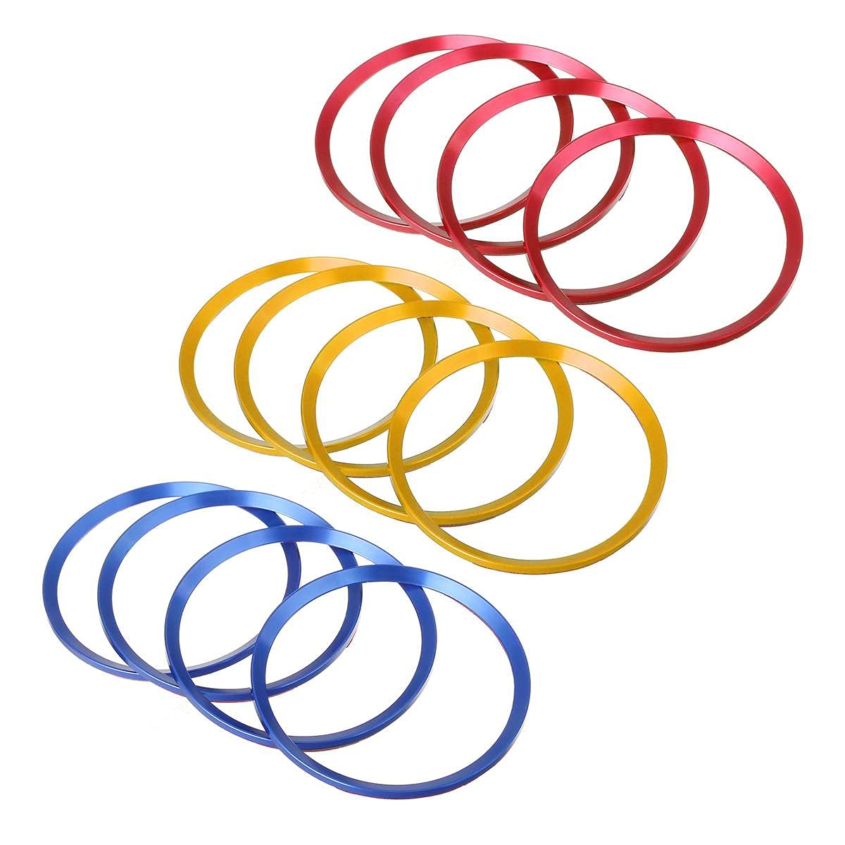 Zentrierringe,Felgen Ringe 4 stücke Aluminiumlegierung 4 stücke Auto Rad Bohrung Center Kragen Hub Central Ringe Radnabenringe(Gold) von GBSONGJIN