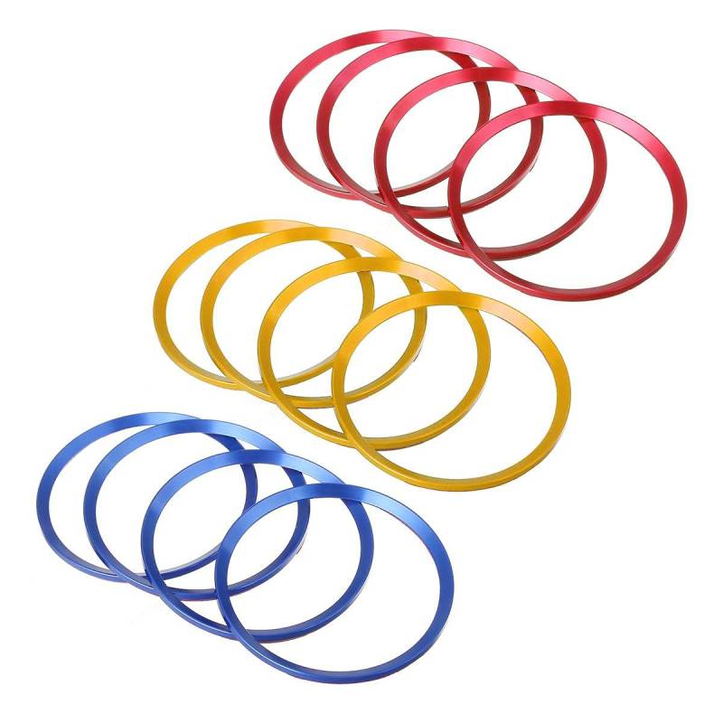 Zentrierringe,Felgen Ringe 4 stücke Aluminiumlegierung 4 stücke Auto Rad Bohrung Center Kragen Hub Central Ringe Radnabenringe(Gold) von GBSONGJIN
