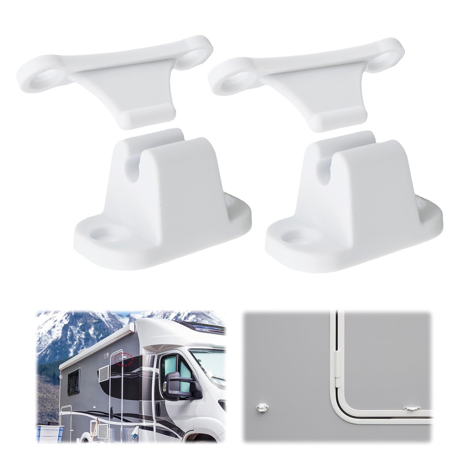 2 Stück Türfeststeller Wohnwagen,Türhalter Wohnmobil, Kunststoff Türstopper Wohnmobil Zubehör mit 35 mm-48 mm Lochabstand für Türschloss Stauraum-Tür,Türschnapper Campervan,Boote,Schränken Türsicherun 2 Stück Türfeststeller Wohnwagen,Türhalter Wohnmobil, Kunststoff Türstopper Wohnmobil Zubehör mit 35 mm-48 mm Lochabstand für Türschloss Stauraum-Tür,Türschnapper Campervan,Boote,Schränken Türsicherun von GBULTR