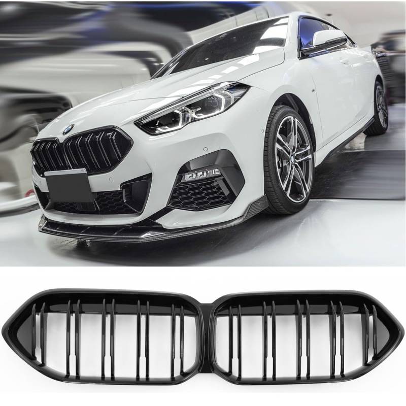 GCP PASST FÜR 2ER F44 GRAN COUPE SPORT KÜHLERGRILL DOPPELSTEG GRILL GLANZ SCHWARZ von GCP