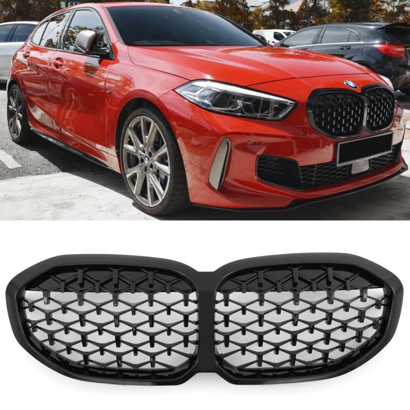 GCP PASST FÜR BMW 1ER F40 KÜHLERGRILL DIAMANT GLANZ SCHWARZ von GCP