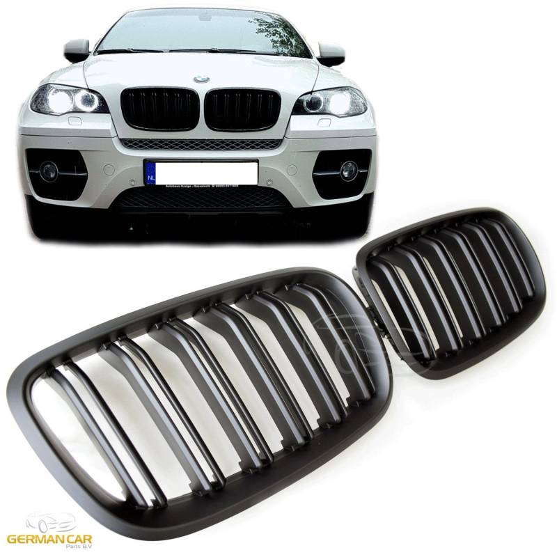 GCP PASST FÜR X5 X6 E70 E71 SPORT KÜHLERGRILL DOPPELSTEG GRILL MATT SCHWARZ von GCP